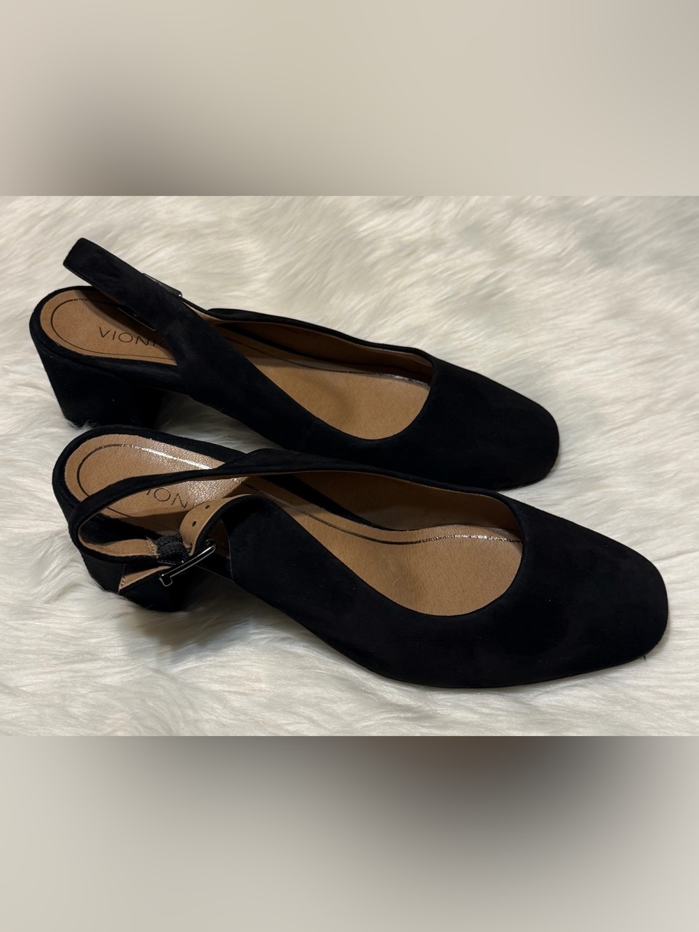 Vionic Nareen Black Suede Slingback Block Heel - Picture 6 of 9